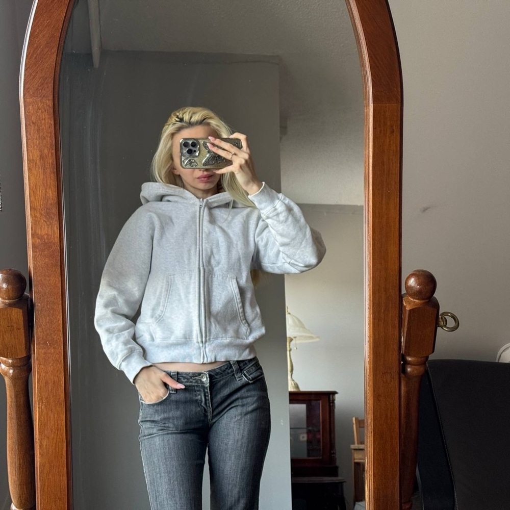 TNA Light Gray Zip-Up Hoodie - Picture 9 of 10